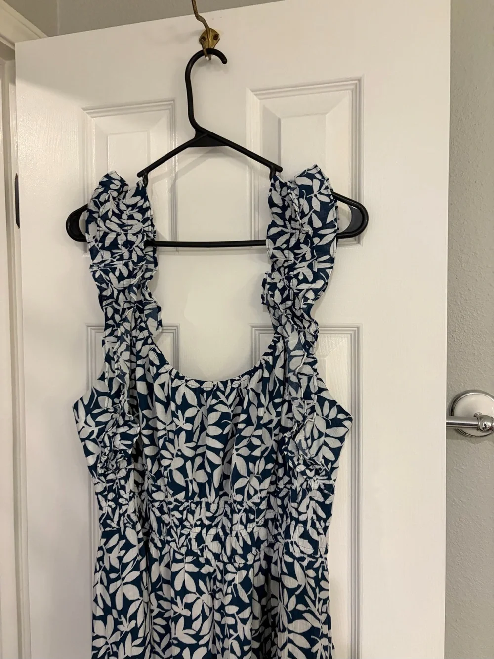 Abercrombie Floral Leaf Print Ruffle Smocked Tiered Maxi Dress XXL